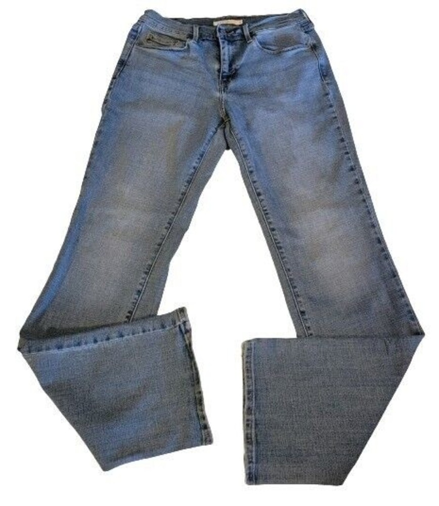 Levis 505 Jeans Womens Straight Leg Distressed Denim Light Blue Size 8 M 29X32